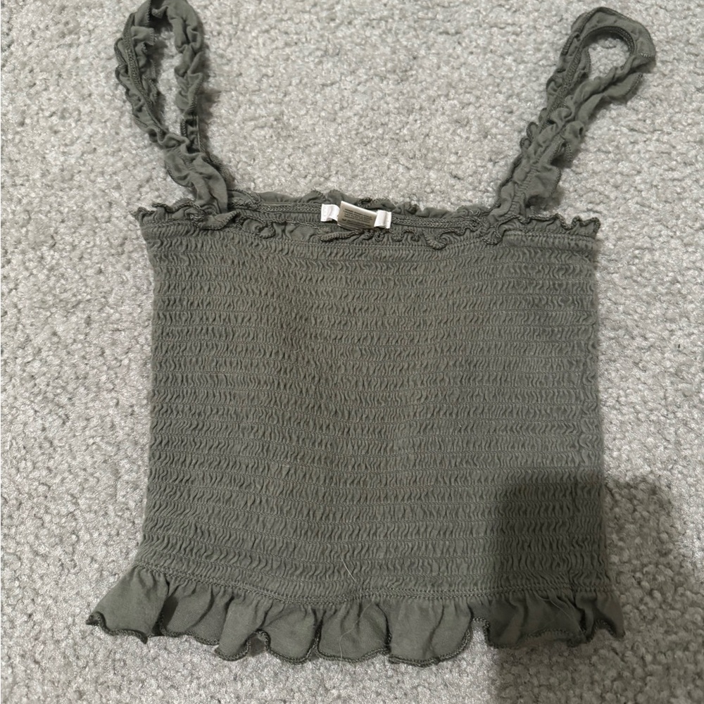 Green bozzolo cropped tank top